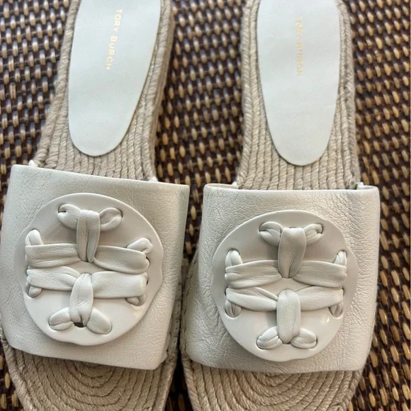 Tory Burch woven T espadrille Slides size11 - Picture 2 of 8